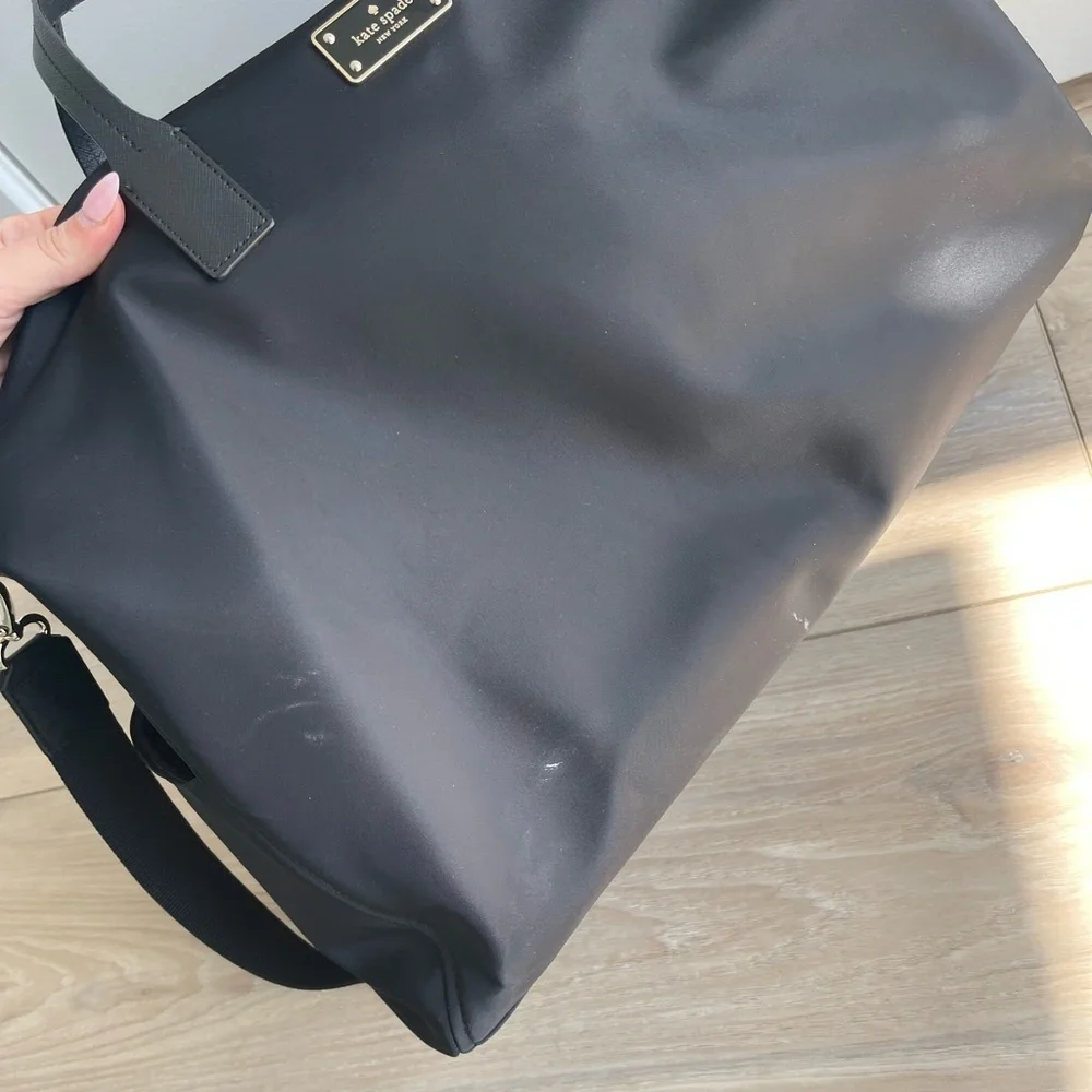 Kate Spade Black Nylon Duffle Bag Weekender